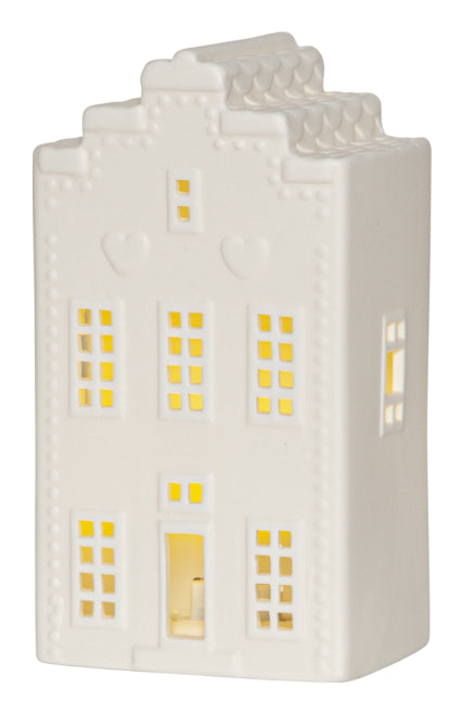 Star Trading Tischleuchte VINTER – 8,5 × 6 × 16 cm, 0,08 W, Warmweiss, Batteriebetrieb (LR44), Timer, Weiss
