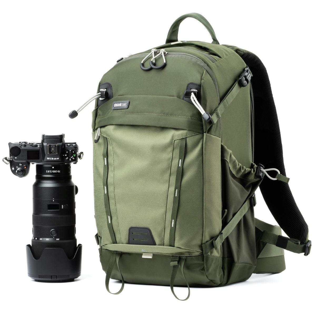 Think Tank BackLight Kamerarucksack – 18 l, für 5 Objektive, Notebook bis 33 cm (13") – Schwarz/Grün