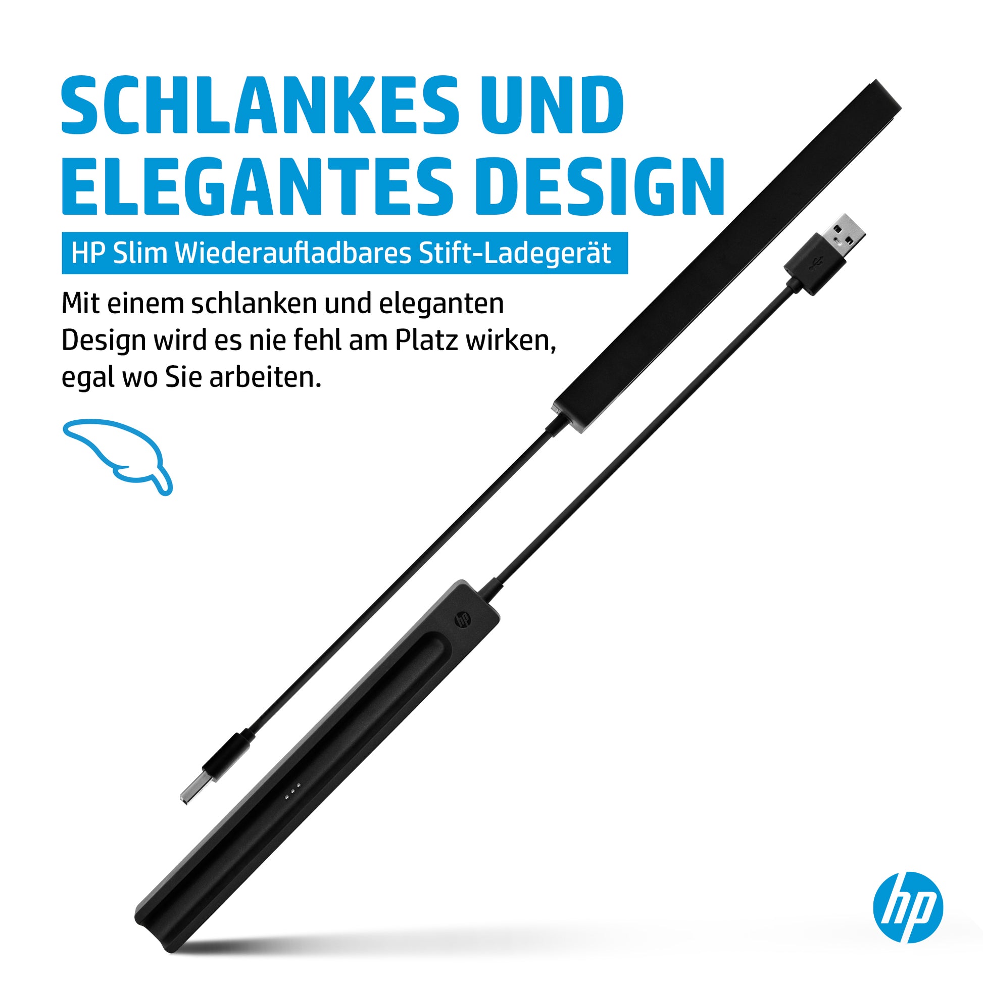 HP Eingabestift für HP Slim Pen – Wiederaufladbar – Schwarz