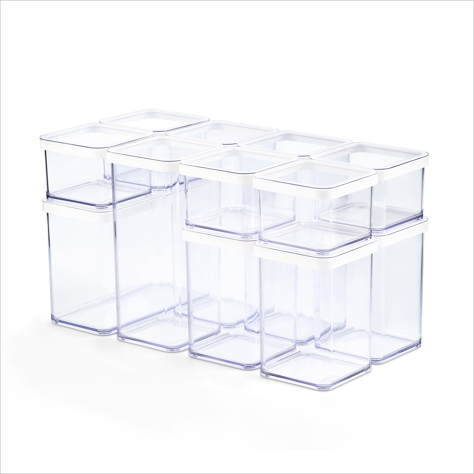 Rotho Vorratsdose 12 l, 20 × 40 × 21,4 cm, Styrol-Acrylnitril-Copolymer (SAN), transparent/weiss, 12-teilig