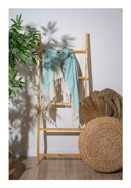 Foutastic Badetuch New Diamond – 90×170 cm, 60% Baumwolle/40% Polyester, Beige, Türkis