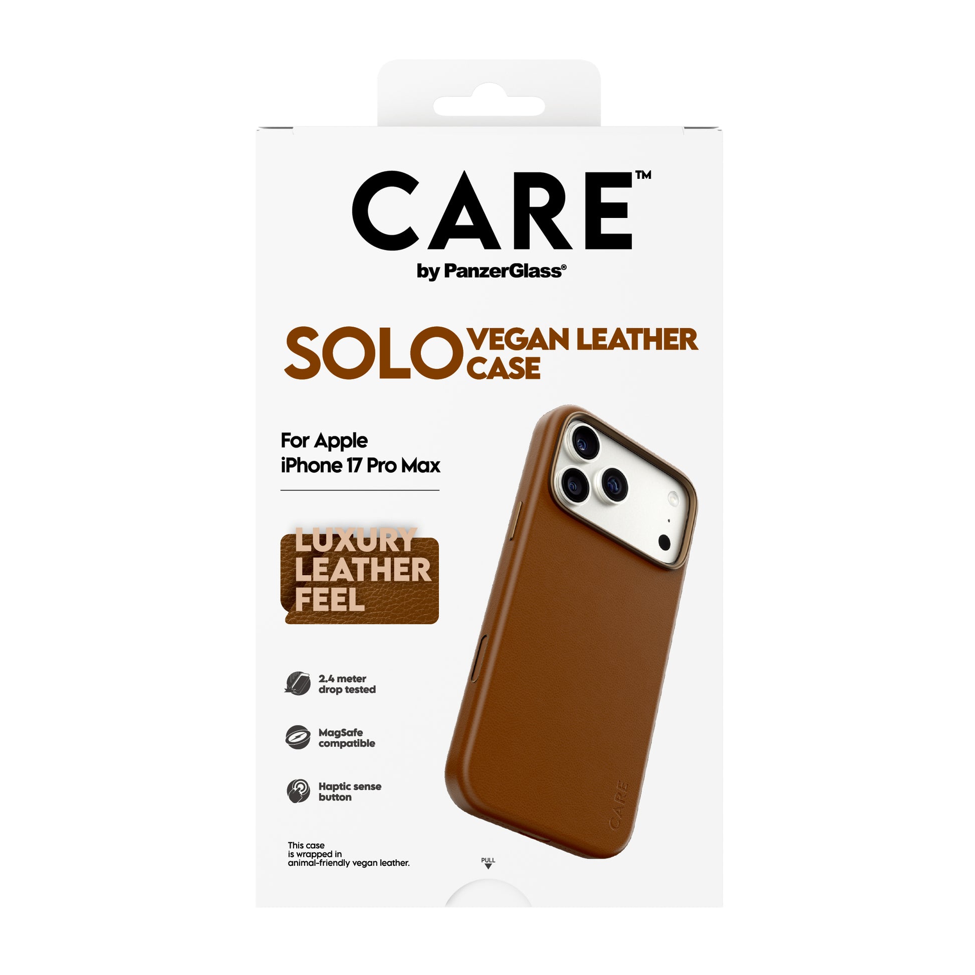 PanzerGlass CARE Solo – Backcover – für Apple iPhone 17 Pro Max, PC, Braun
