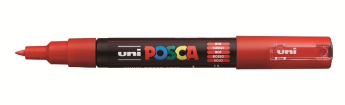 Uni-Ball Kreidemarker – Rund, 0,7 mm – Rot