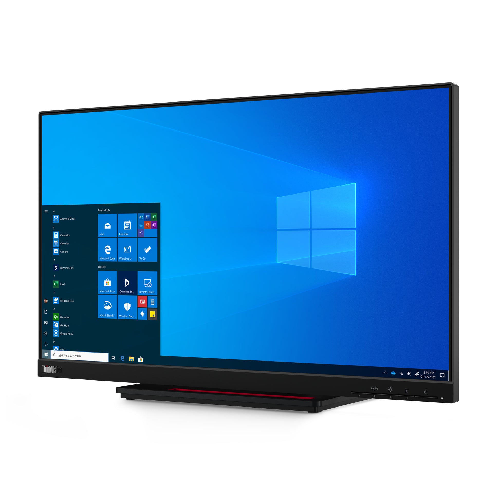 Lenovo T24t-20 – Monitor, 23,8", 1920 × 1080 (Full HD), Touch, VGA, HDMI, DisplayPort