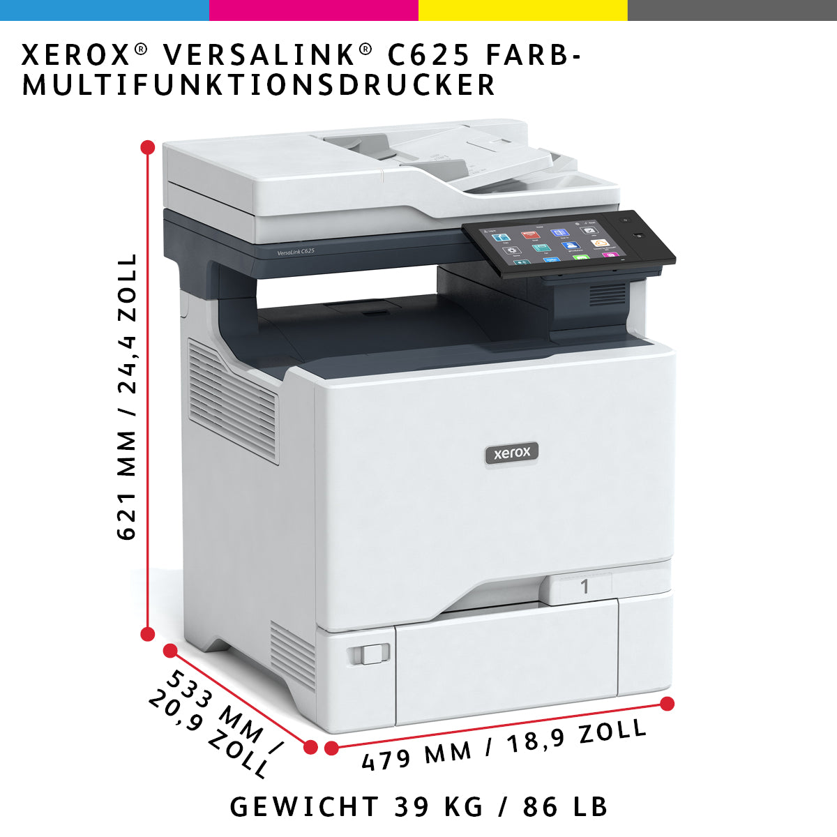 Xerox VERSALINK C625 – Farbiges Laser-MFP A4, 4-in-1 – Duplex – 50 S./Min. S/W