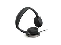 Jabra Evolve2 65 Flex Office-Headset – On-Ear, Stereo, Kabel + BT, ANC, mit USB-A-Dongle, Schwarz, BT 5.2