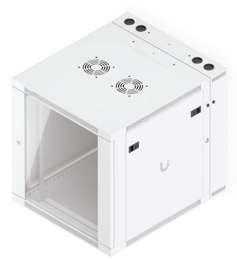Ubiquiti UACC-Rack-12U-Wand-SW-G – 19" Wandverteiler 12U, abschliessbar, 600 × 703 × 639 mm, weiss, Stahl