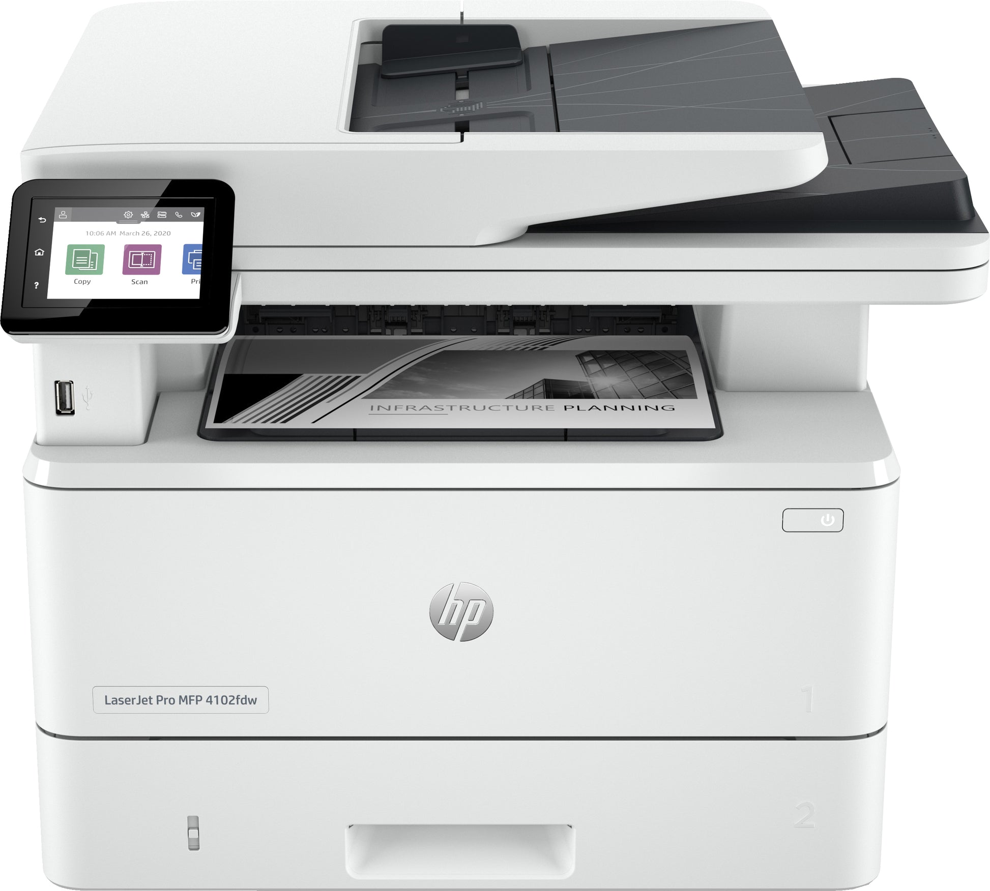 HP LaserJet Pro MFP 4102fdw – SW-Laser-Multifunktionsdrucker, A4, 4-in-1, Duplex, ADF, WLAN/LAN, AirPrint