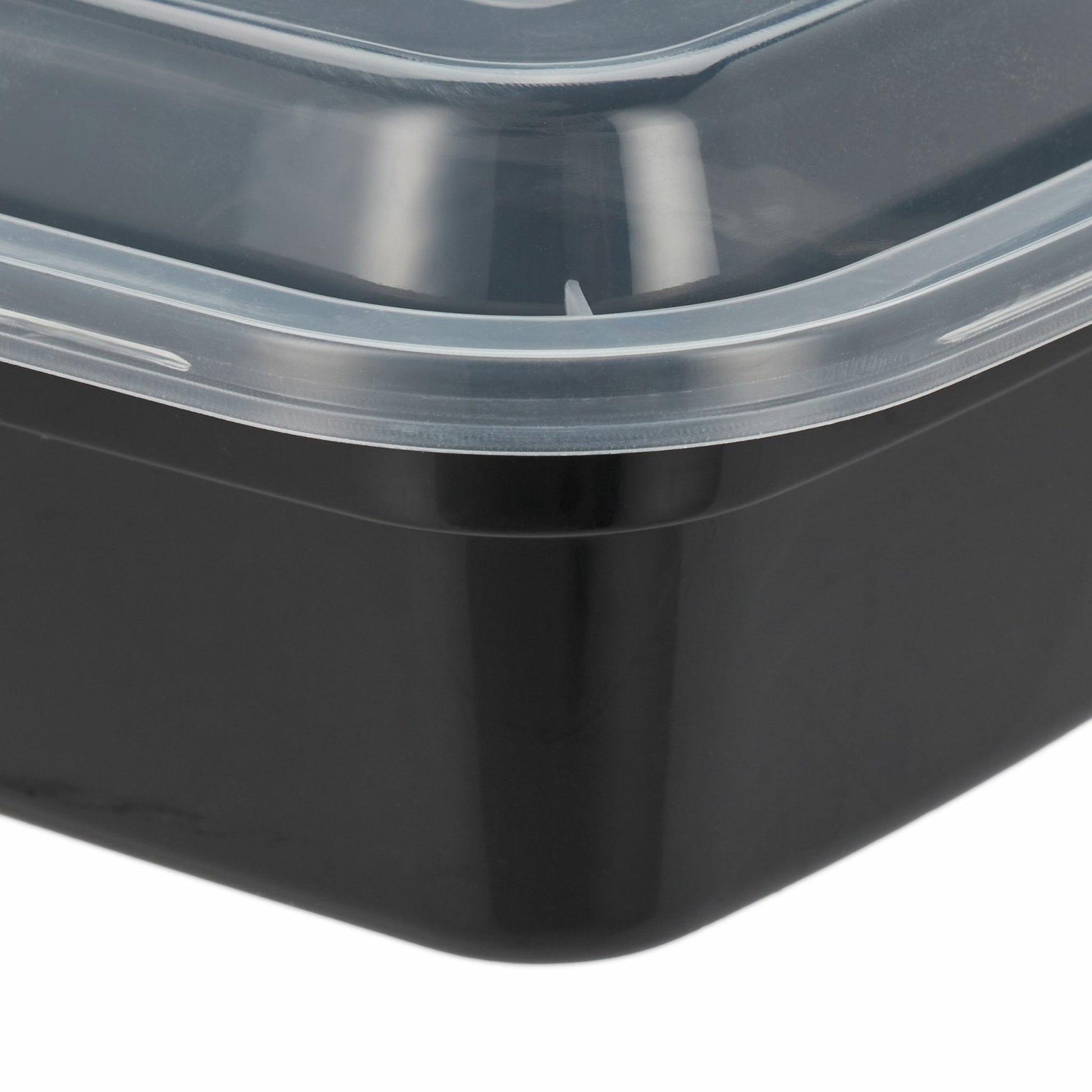 Relaxdays Take-away-Box, Polypropylen (PP), 2-geteilt – 1 l, schwarz – 1 Stk.