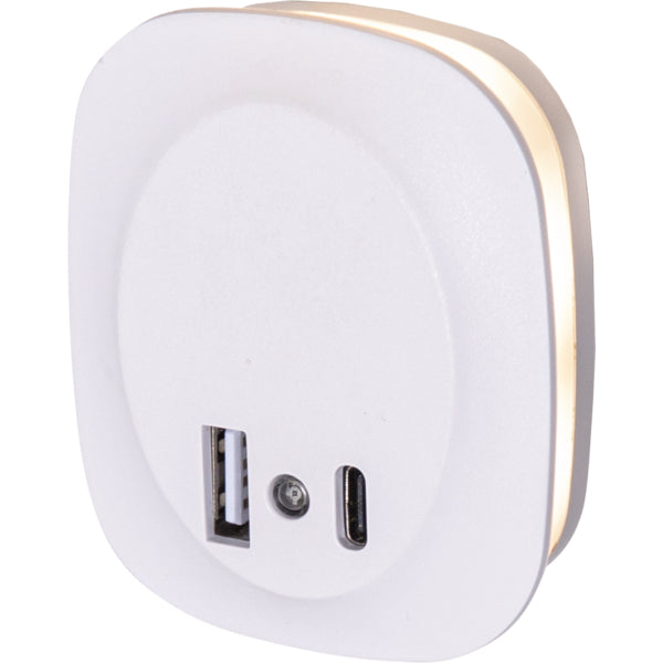 Star Trading Stecker-Nachtlicht – 10 lm, 3000 K, Lichtsensor, IP20 – Weiss