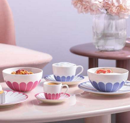 Villeroy & Boch Fleur Cassis Müslischale – Porzellan, Rosa, Rund, 6 Stück