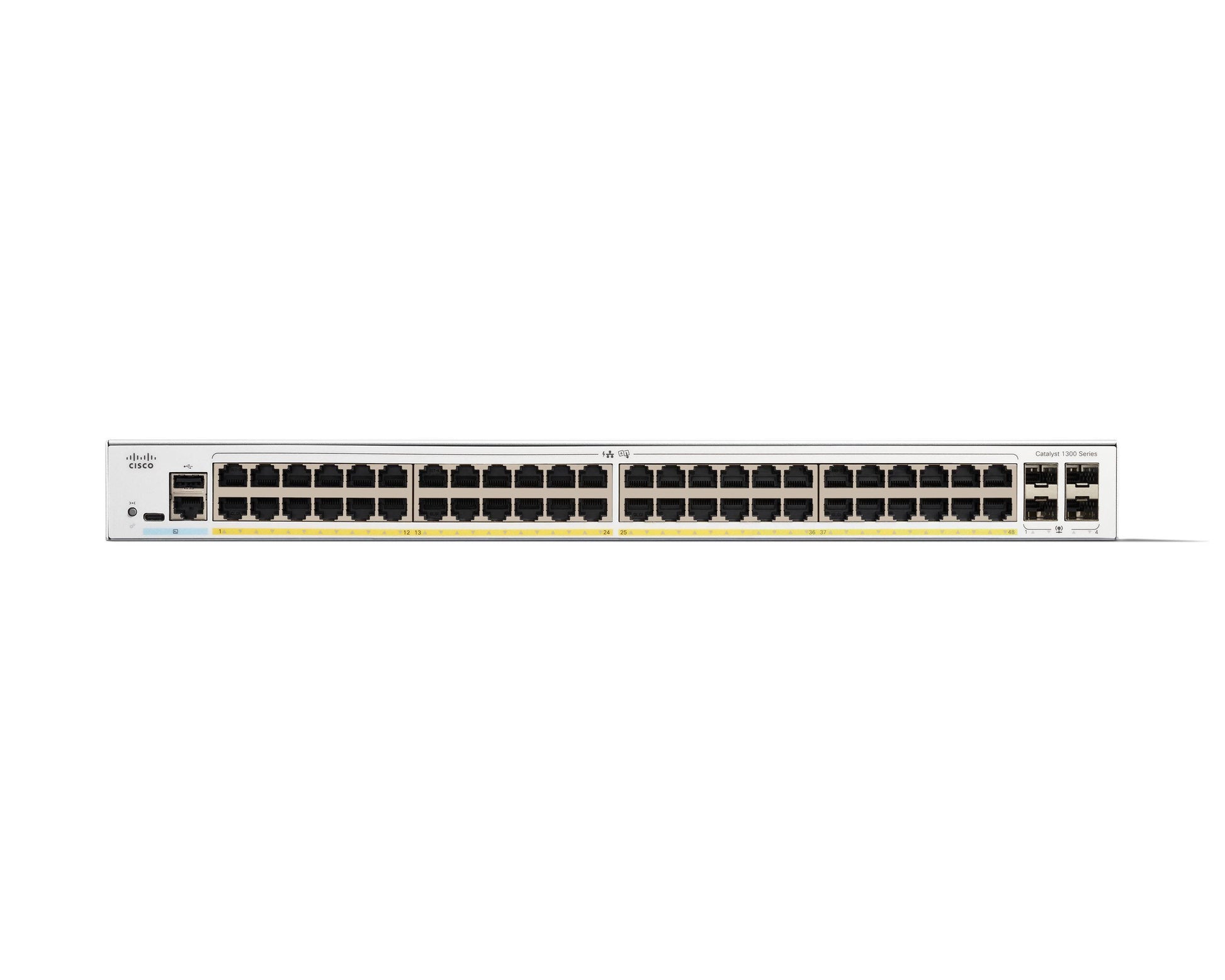 Cisco Catalyst 1300 – Managed Switch – 48×GbE, 4×SFP, L2/L3, PoE+ 375 W, 1U
