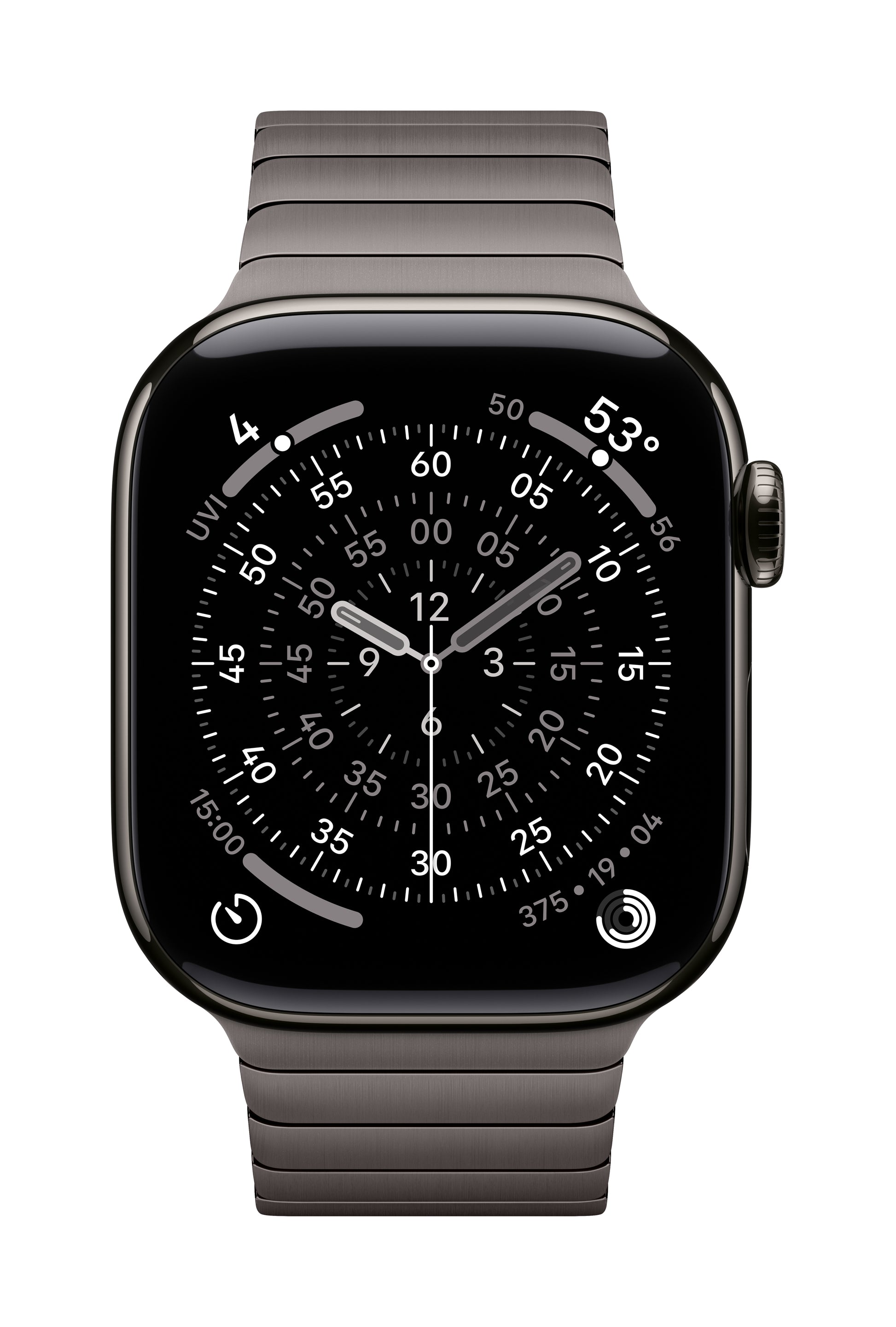 Apple Link-Armband – Edelstahl, Grau, für Apple Watch