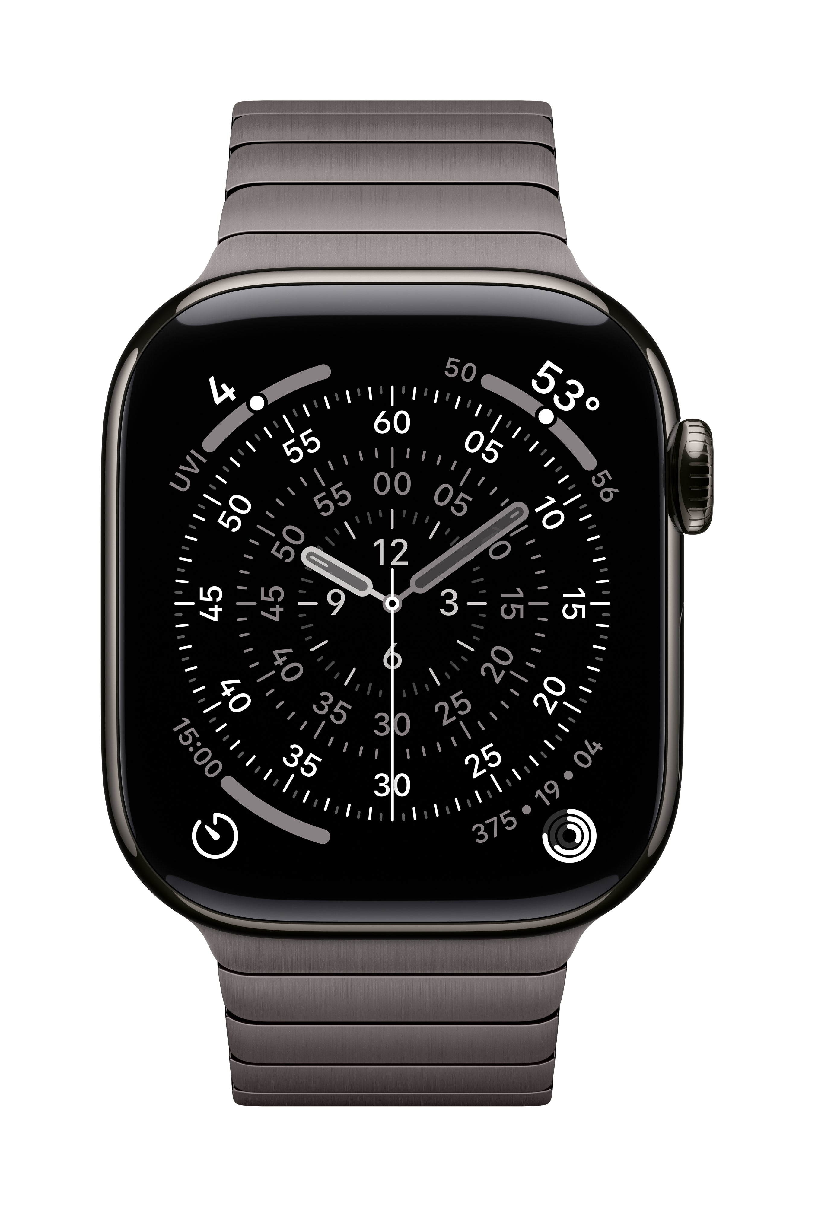 Apple Link-Armband – Edelstahl, Grau, für Apple Watch