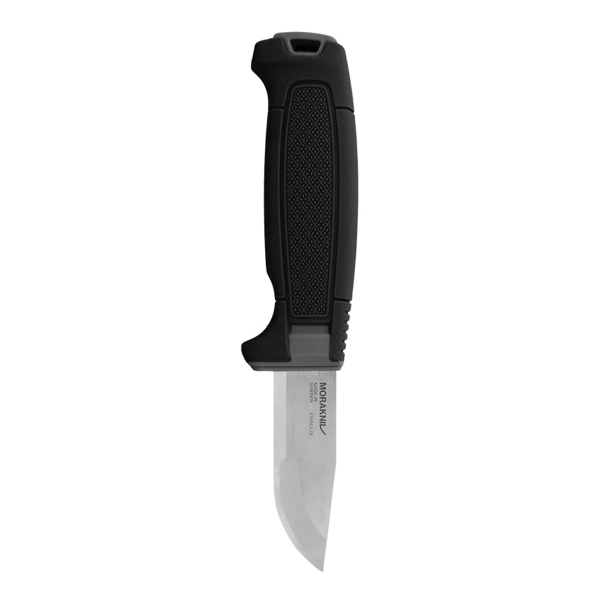 Morakniv Amberg Compact (S) – Outdoormesser 77 mm, Edelstahl, TPE-Griff, mit Scheide, schwarz