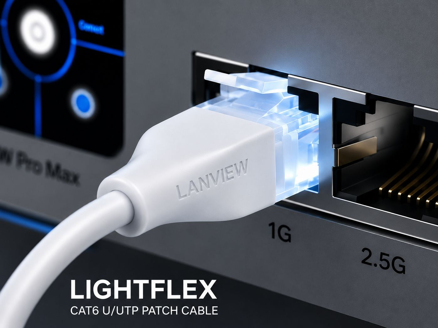 Lanview LV-LIGHT-UTP6015W Patchkabel – Cat6 U/UTP, 1,5 m, Weiss, LSZH, RJ-45