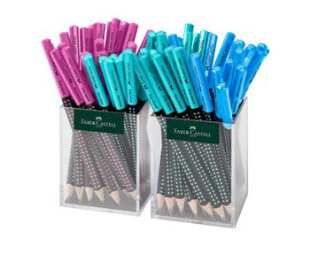 Faber-Castell Grip Jumbo Zweifarbiger Bleistift, Dreikant, Grip-Zone B, Mine Ø 3,25 mm, farbig sortiert