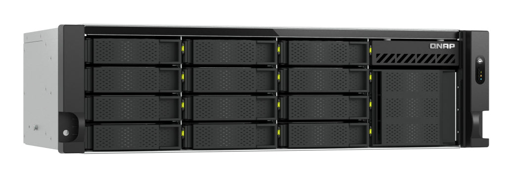 QNAP TS-h1655XeU-RP-8G-12H02 Speichergerät – 12 × 12 TB HDD enthalten, 3U, Intel Atom C5125