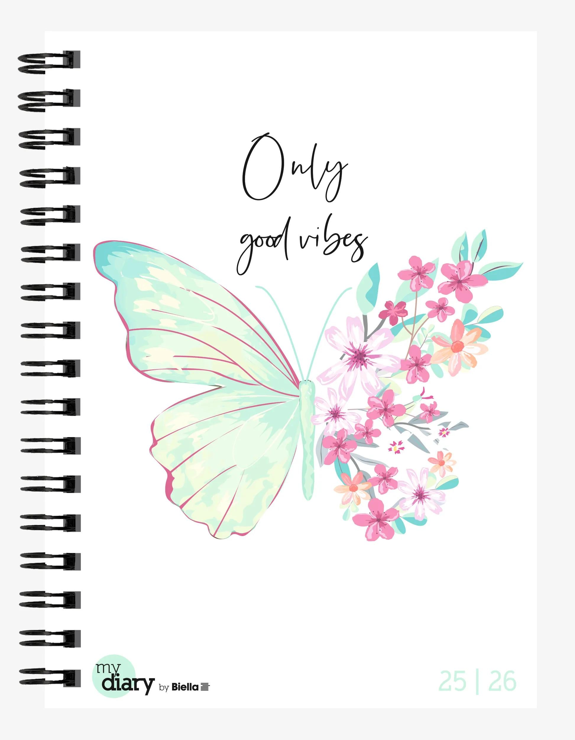 Biella mydiary Schüleragenda – 1 Woche/2 Seiten, Spiralbindung, A5, Aug–Jul, Style, FSC