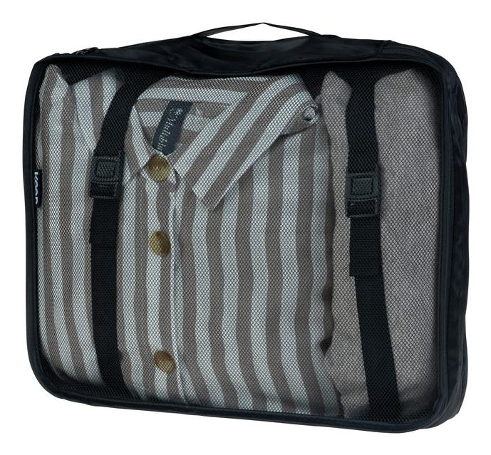 KOOR Packhilfen-Set Reesa L – mit Reissverschluss, Tragegriff – 10 l – Schwarz, Polyester – 2-teilig