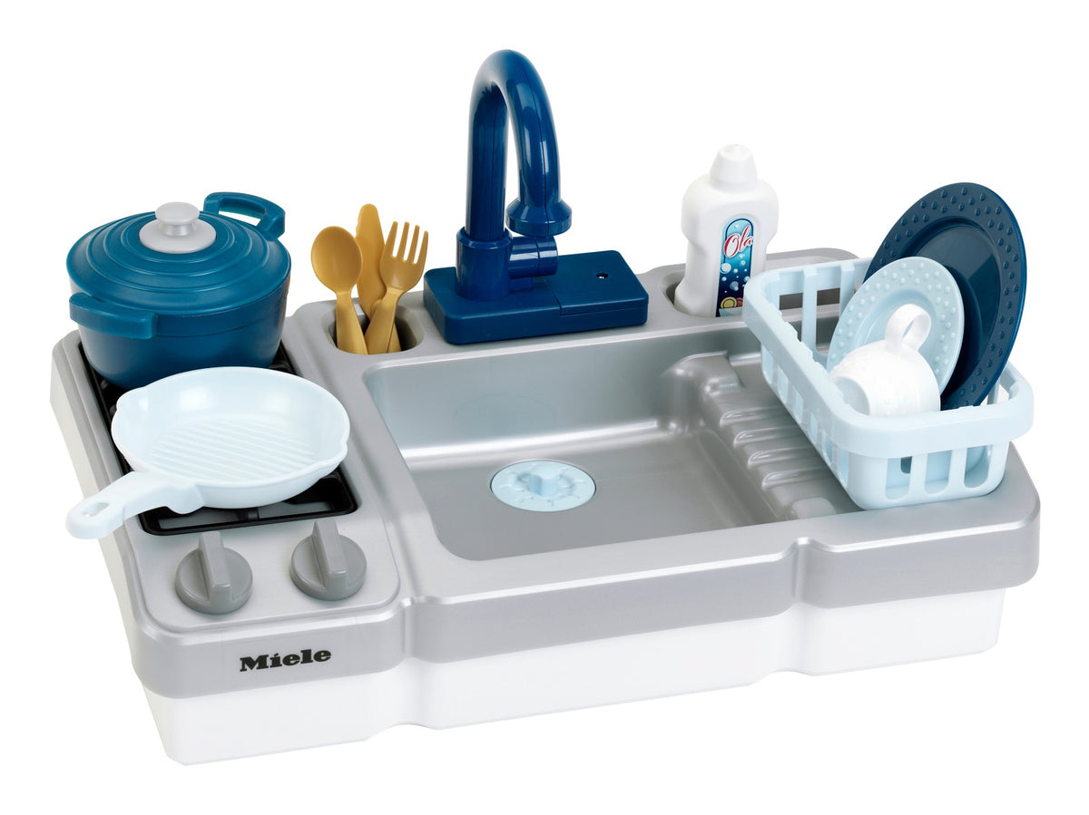 Theo Klein Spüle (Spielzeug) – Miele – 42 × 26 × 26 cm – 1 Stück – ab 3 J. – Kunststoff – blau/grau