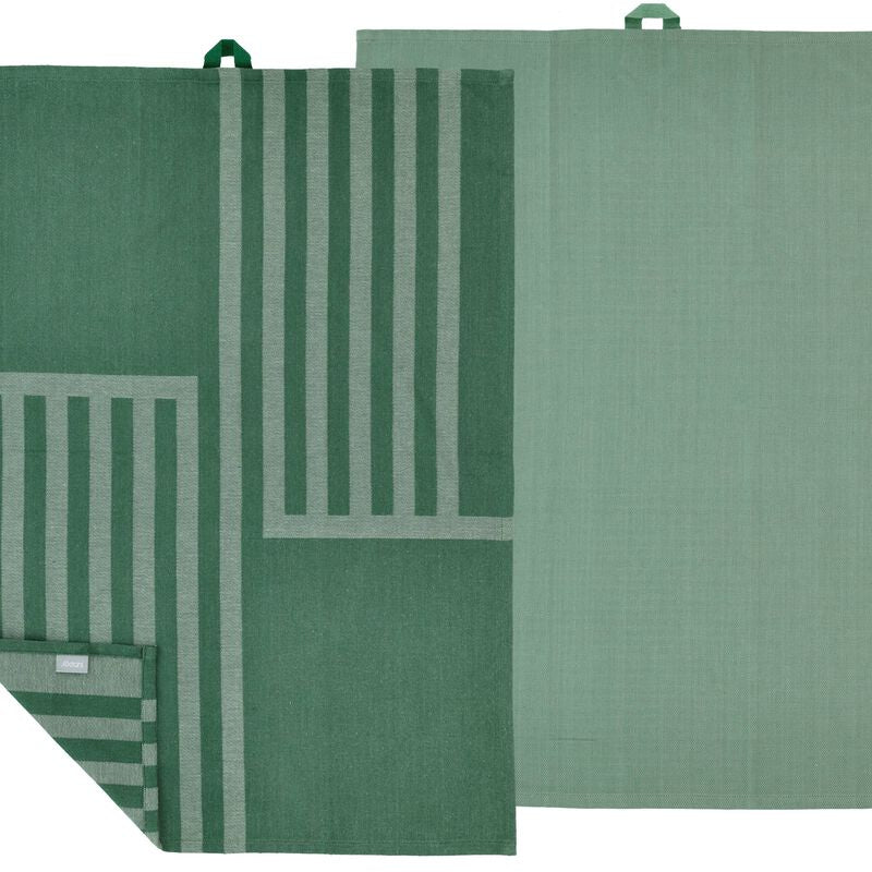 Södahl Geschirrtuch Reflection – 50 × 70 cm, Kieferngrün, Baumwolle, 2er-Set