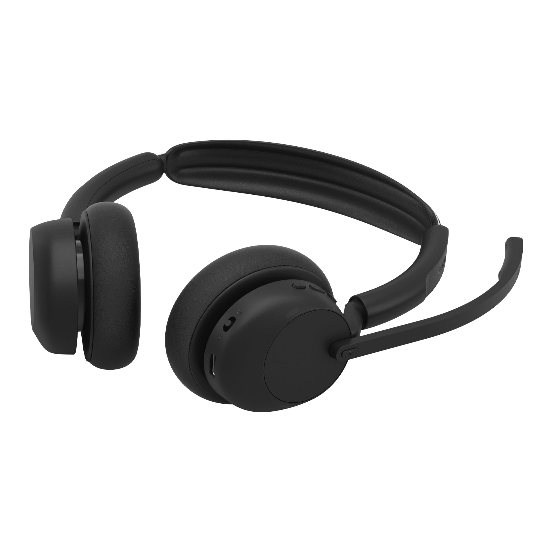 Jabra Evolve3 45 UC Office-Headset – On-Ear, Stereo, BT, MS Teams zertifiziert, mit USB-C-Dongle, Schwarz