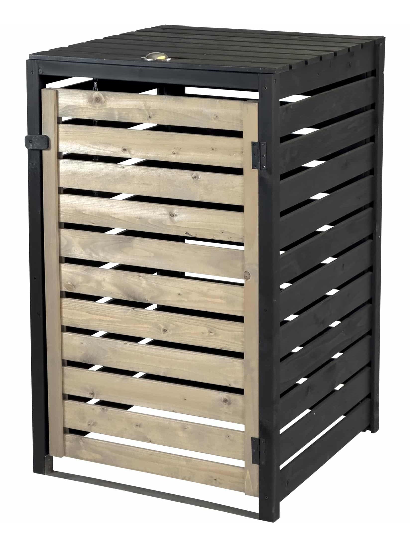 Dobar Aufbewahrungsbox 120 L – Holz – Schwarz – 670 × 1120 × 695 mm