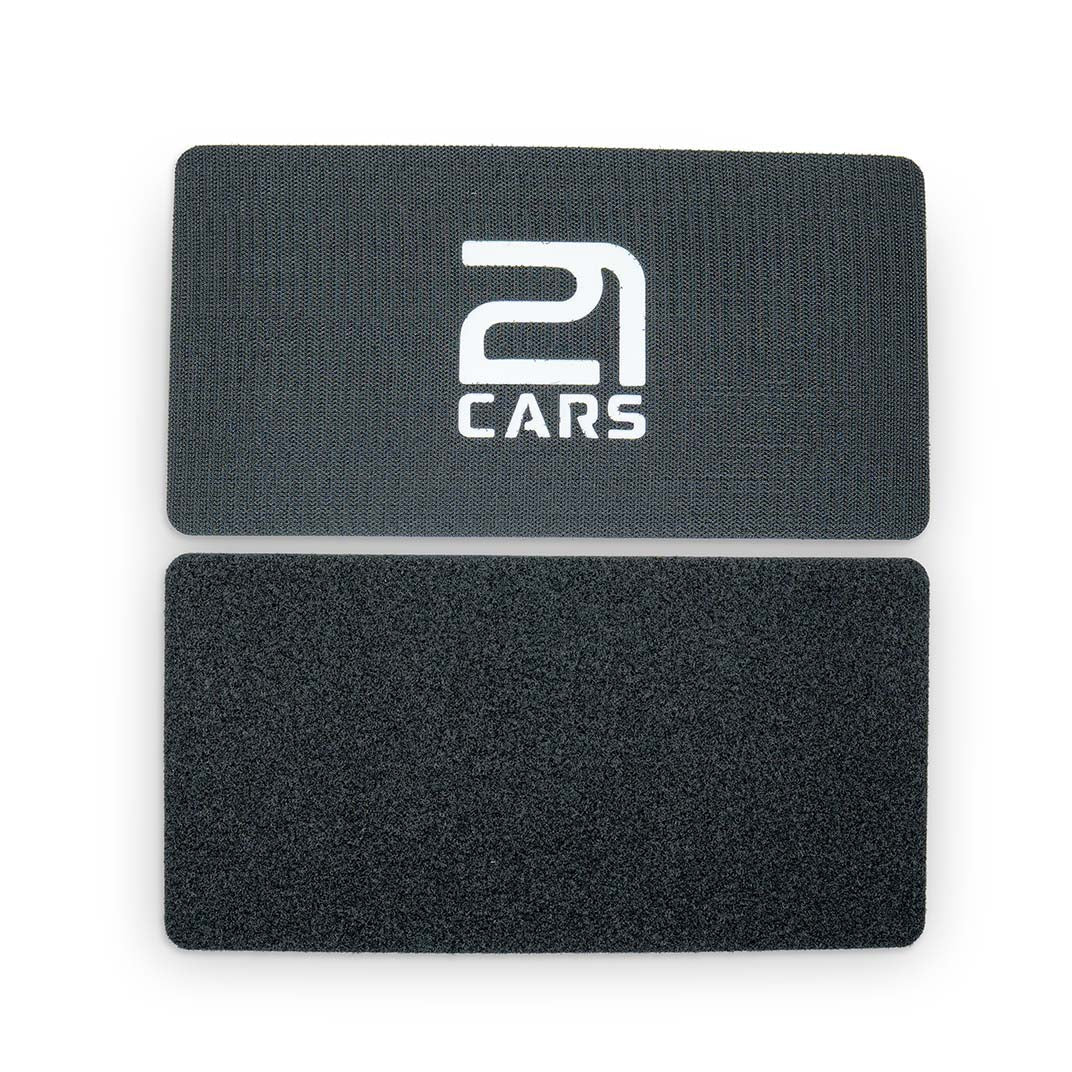 21CARS Premium Klett-Kennzeichenhalter – für Auto – Hochformat – Kunststoff, Schwarz