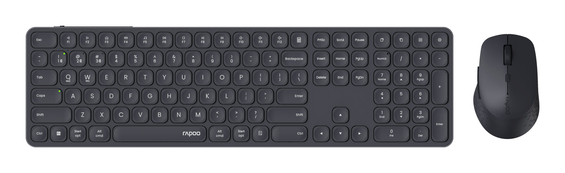 Rapoo Kabellose Tastatur (Bluetooth/2,4 GHz), CH-Layout (DE-CH) – für Windows & macOS