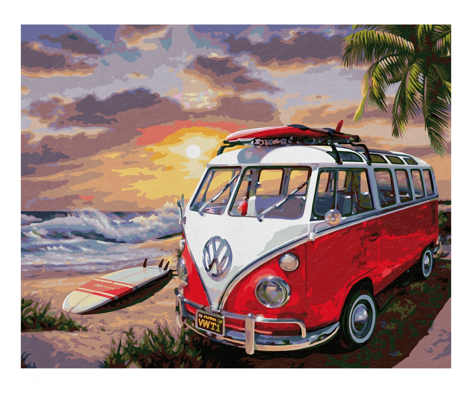 Schipper Malen-nach-Zahlen-Set – Volkswagen T1 – 50 × 40 cm – ab 14 Jahren