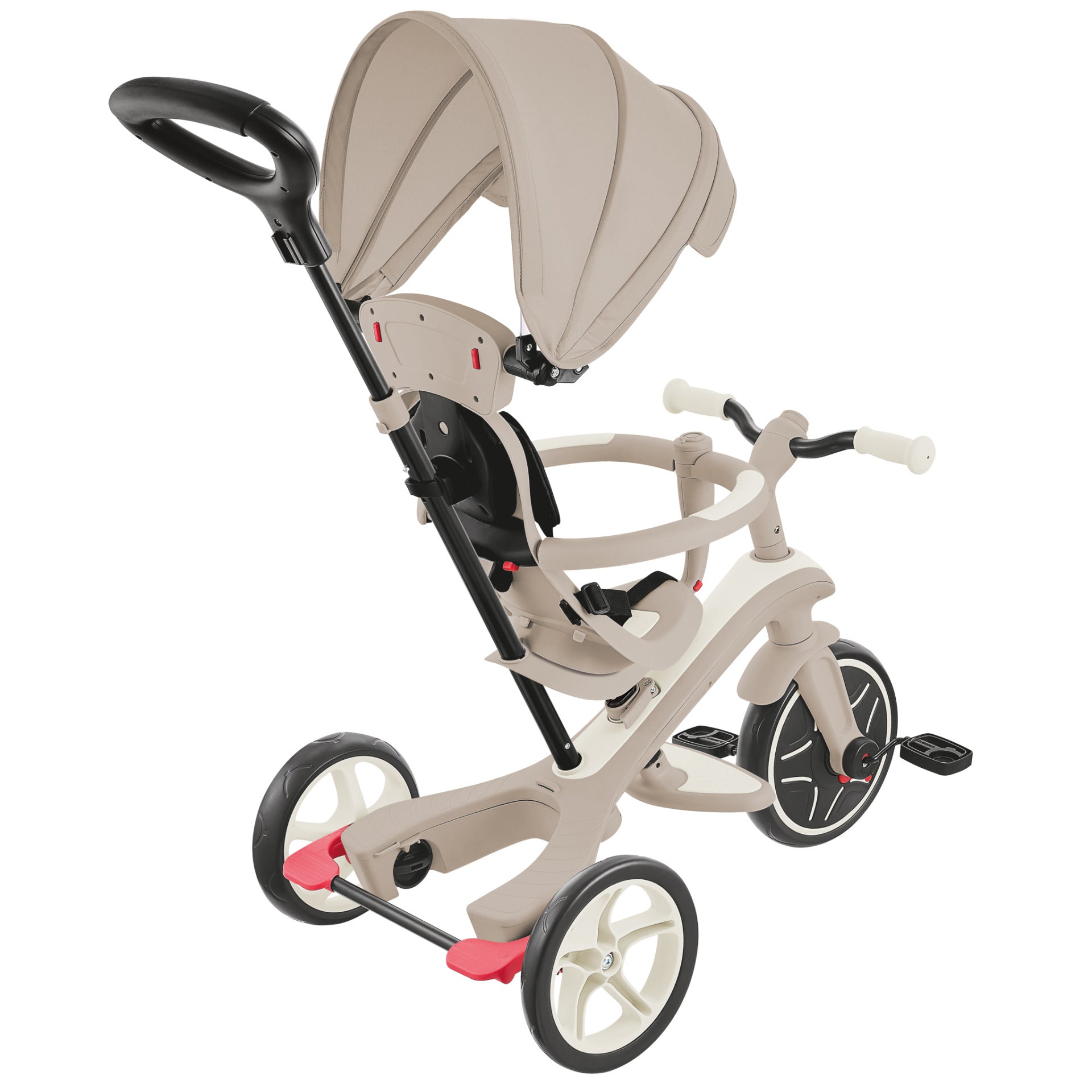 Globber Explorer 4-in-1 Ecologic Dreirad – Ø 25,4 cm – ab 10 Monaten – beige – Polycarbonat – max. 20 kg