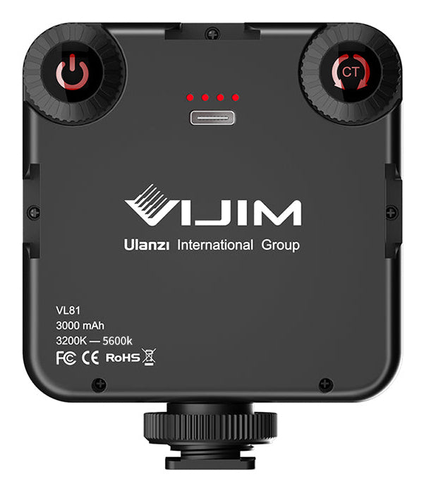 Ulanzi VIJIM VL81 LED-Videolicht – Akku, 11,1 Wh, dimmbar, 3200–5500 K – Schwarz
