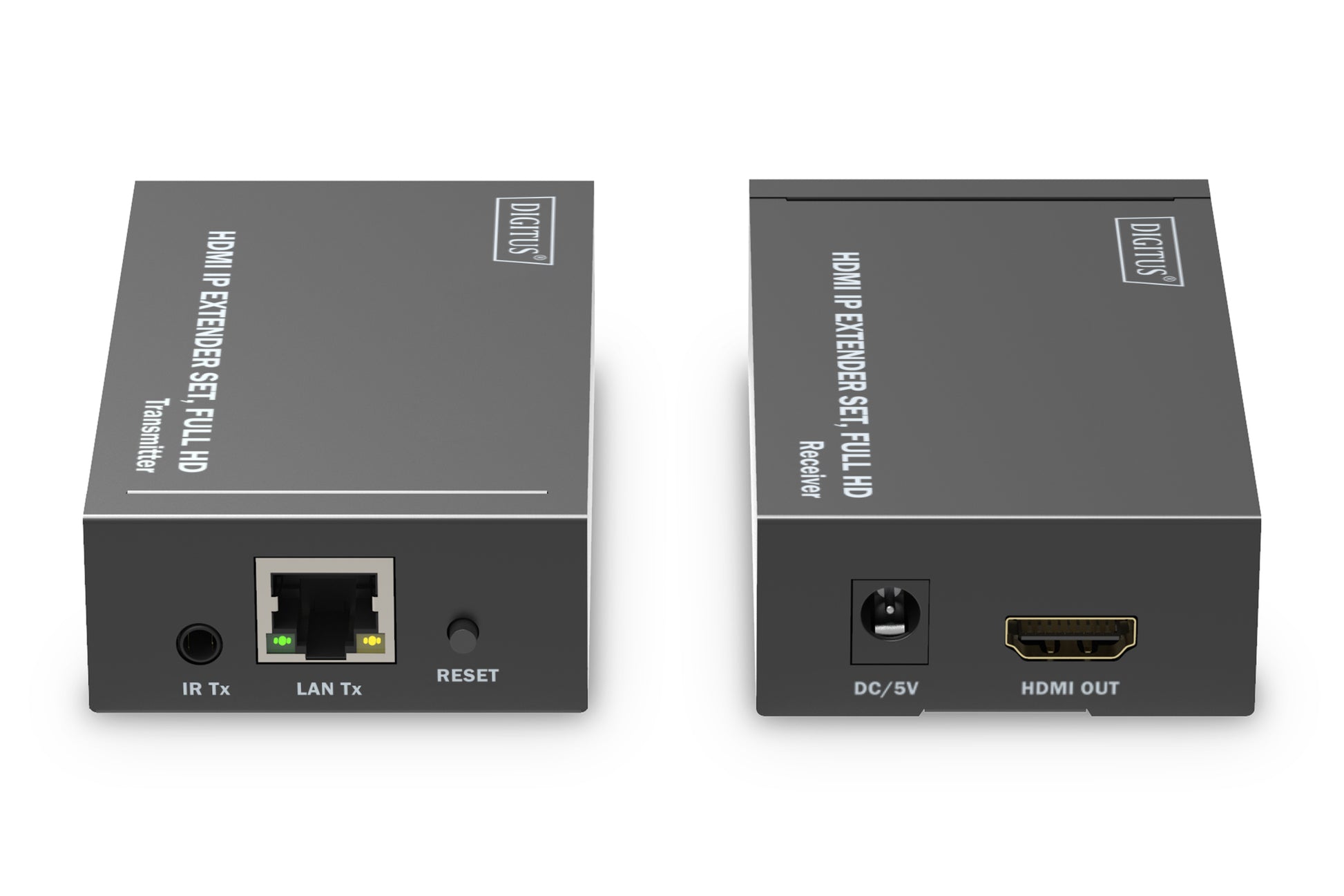 Digitus HDMI IP Extender – AV-Sender & -Empfänger – 1920×1080, 120 m, HDMI/RJ‑45 – Schwarz