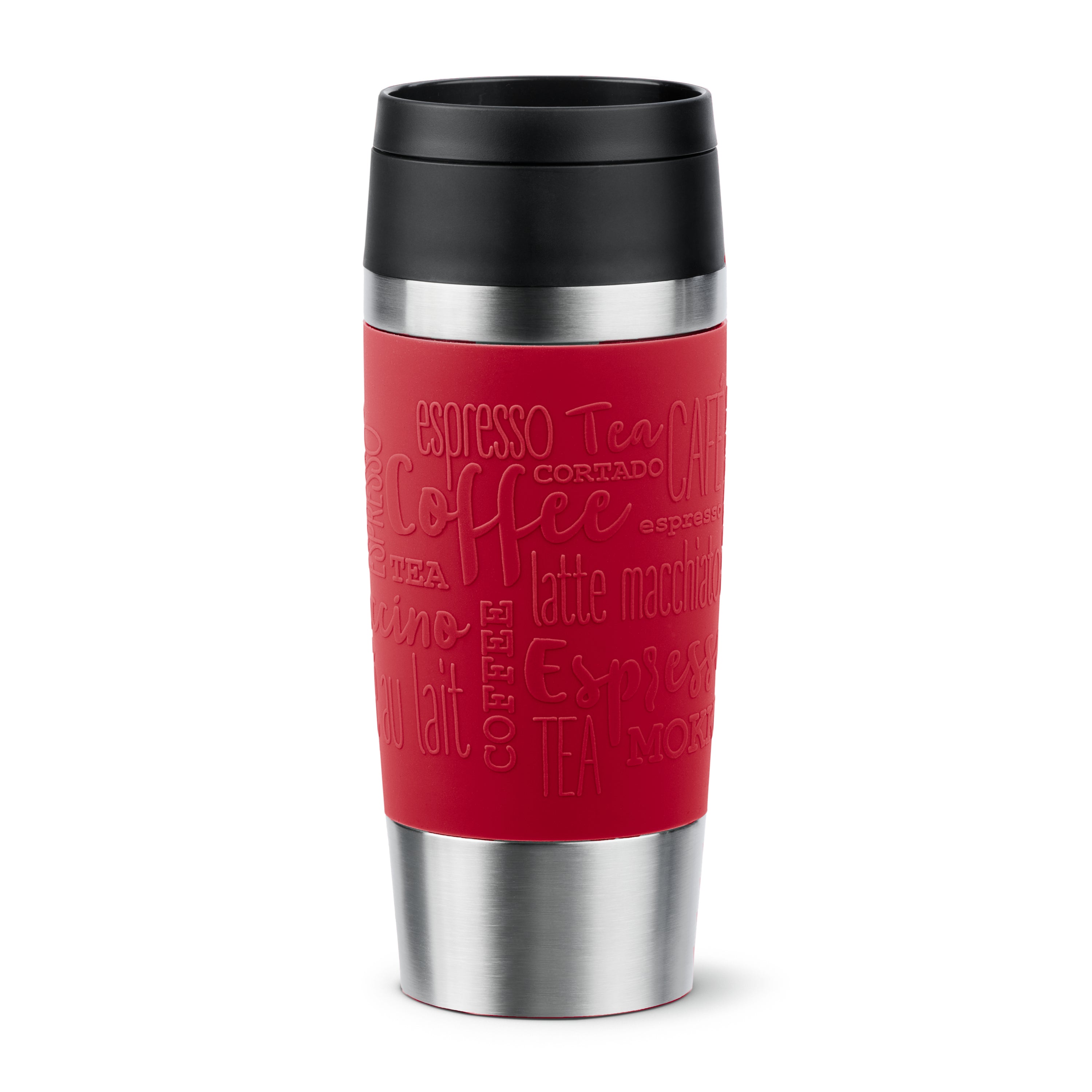 EMSA Travel Mug Classic Thermobecher 360 ml – doppelwandig 4 h heiss/8 h kalt, Edelstahl, Rot