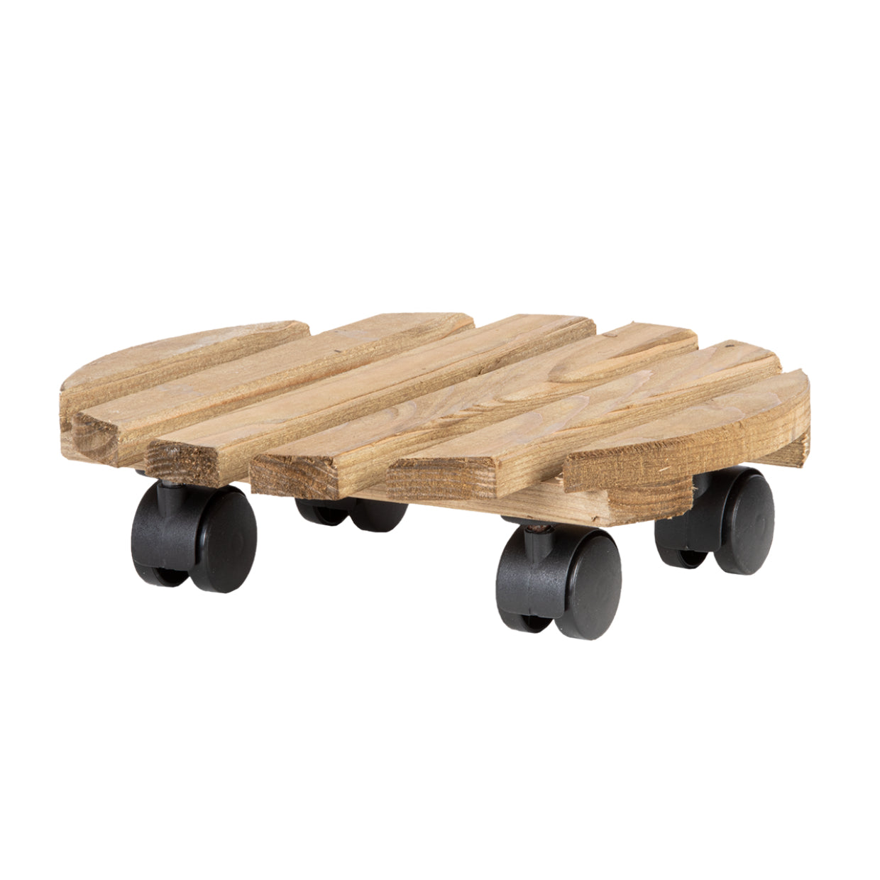 Esschert Design Rolluntersetzer Rund L – Kiefernholz/Polyamid/Polypropylen – Braun – Ø 287 × H 80 mm