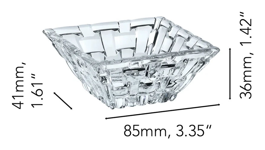 Nachtmann Saucenschale Bossa Nova – 4er Set, 8,5 × 8,5 × 3,6 cm, Kristallglas, Transparent, spülmaschinenfest