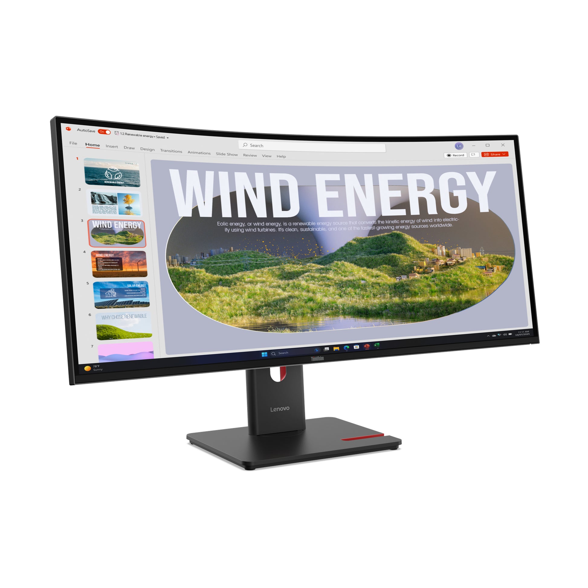 Lenovo ThinkVision T34WD-40 34" Curved, 3440 x 1440 (UWQHD), VA, 120 Hz, USB-C 100 W, LAN, HDR10