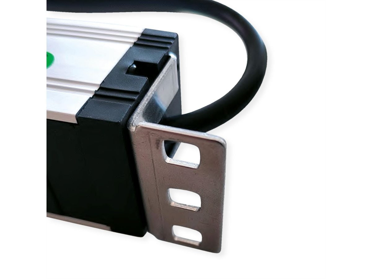 VALUE 19" Steckdosenleiste, 7× Schuko (Typ F), mit Schalter, 1U, 3 m, Stecker CEE 7/7