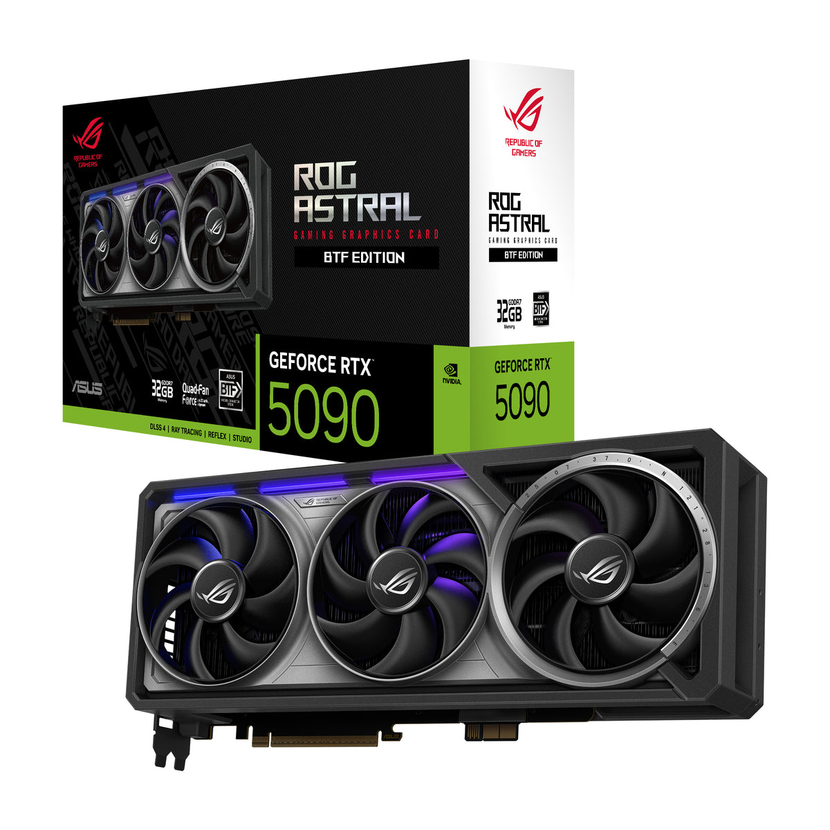 ASUS ROG Astral RTX5090 32G – PCIe Grafikkarte – 3×DisplayPort, 2×HDMI, PCIe 5.0, 1×16‑Pin