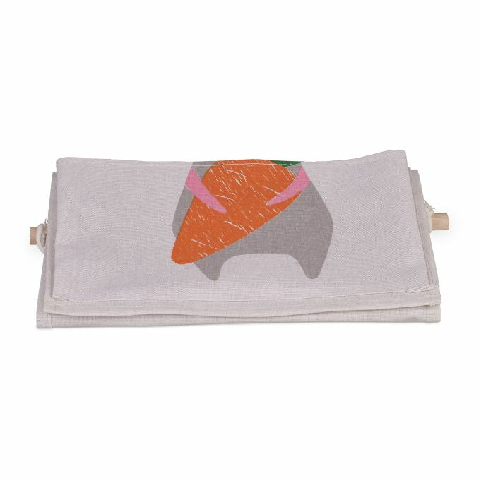 Relaxdays Aufbewahrungsbox Hängematte – Baumwolle/Holz – Grau – 3 Fächer – 335 × 820 × 20 mm