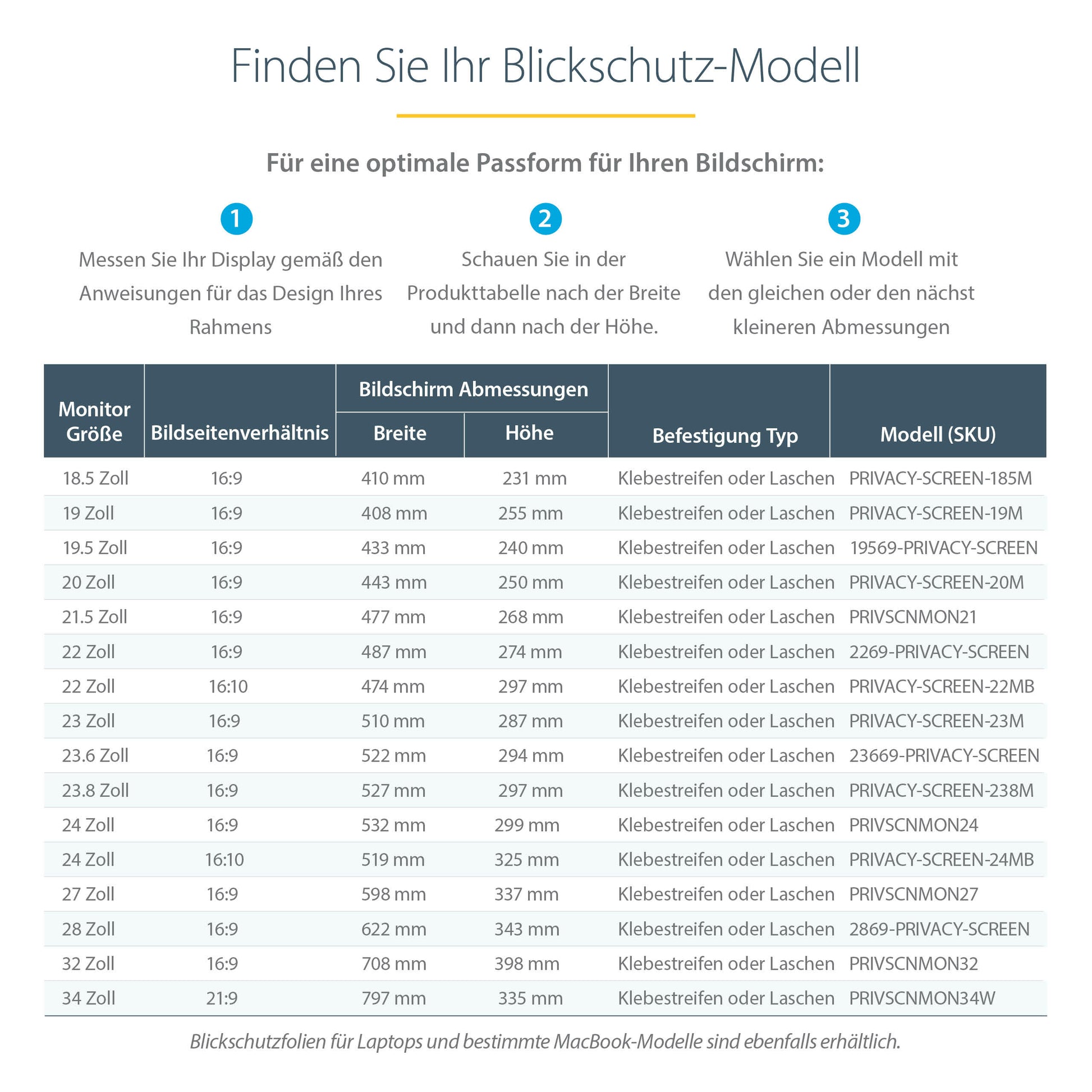 StarTech.com Displayschutz für 28" Monitor