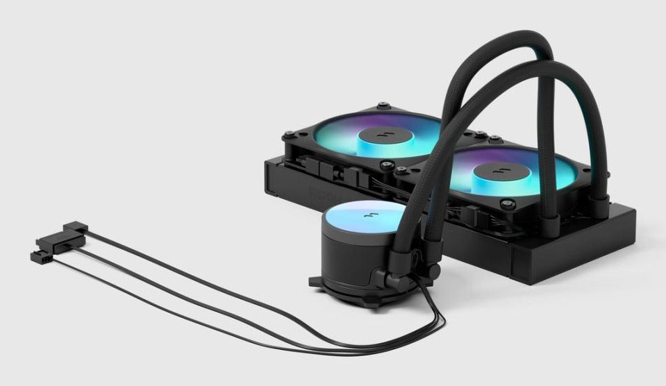 Fractal Design Radius 240 RGB – All-in-One Flüssigkeitskühler – 2×120 mm Lüfter, für LGA 1200, AM4, AM5