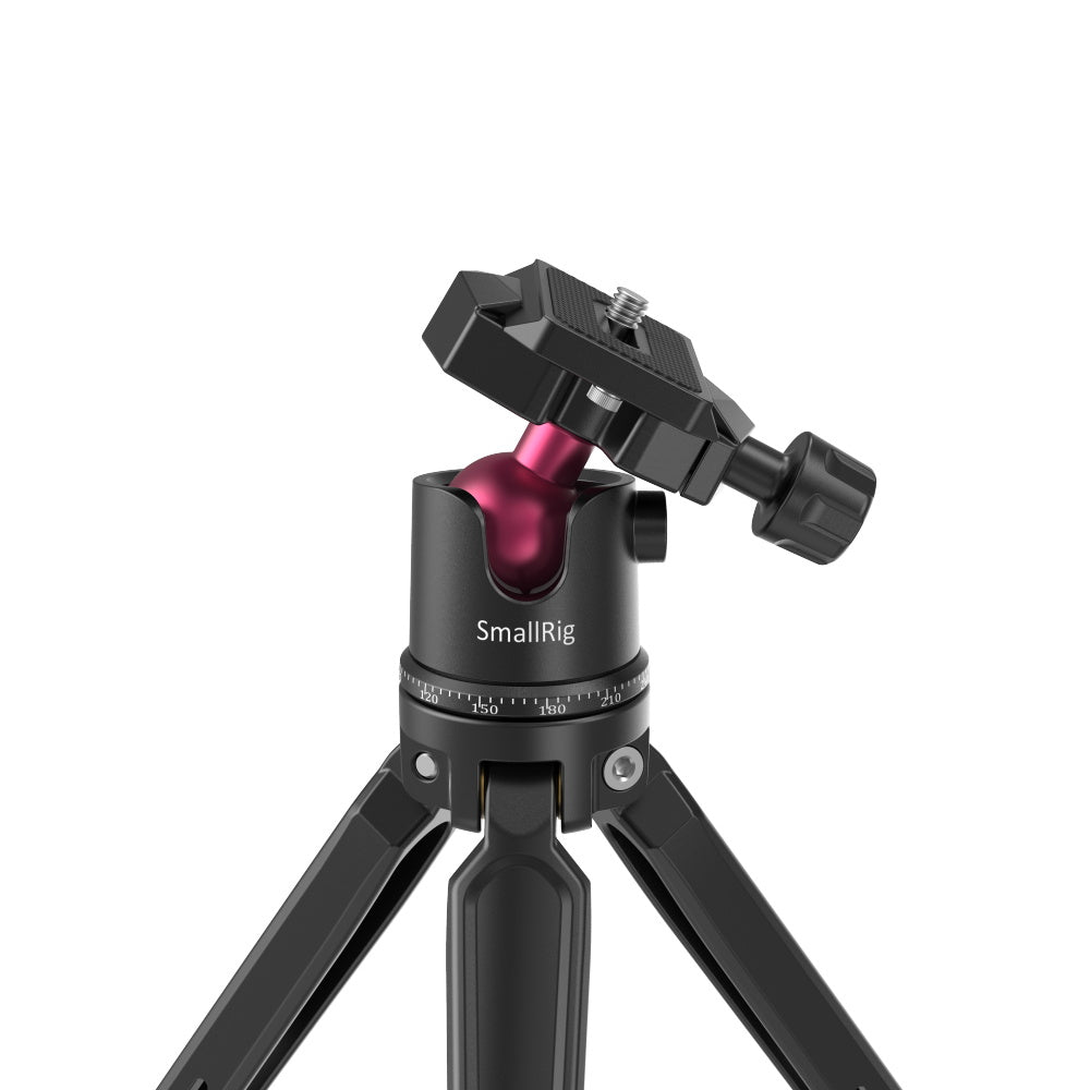 SmallRig BUT2664 Mini-Stativ – bis 23 cm, Traglast 2 kg, Kugelkopf, 3/8" – Schwarz