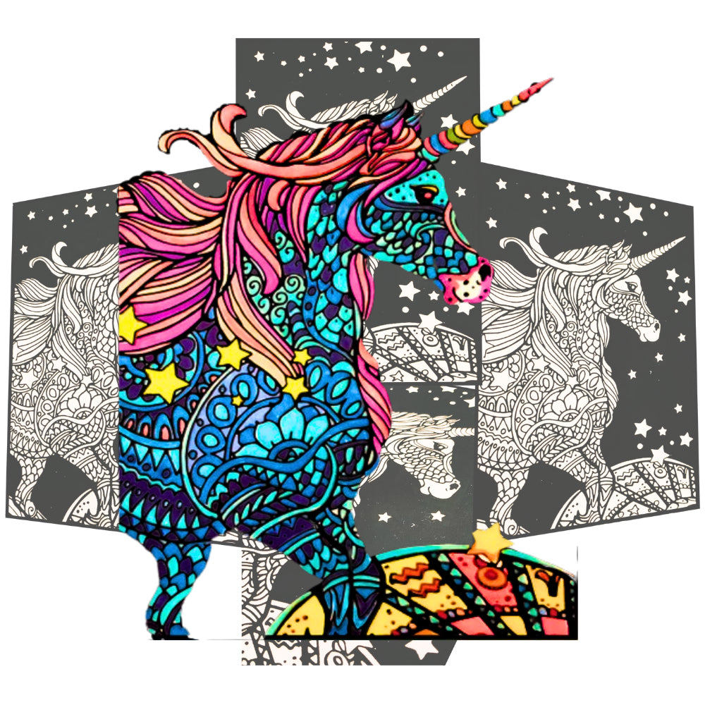 Tataruga Samtbild zum Ausmalen, Einhorn, A4