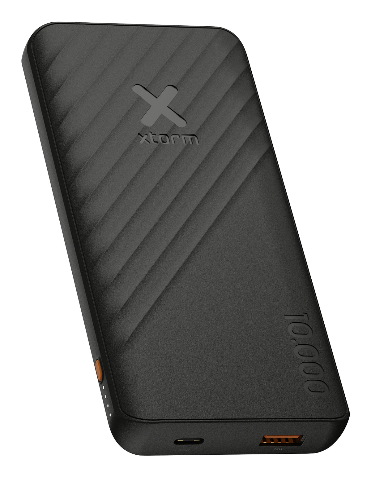 Xtorm Go2 Powerbank 10'000 mAh – 20 W PD, 1× USB-C, 1× USB-A, schwarz, für Samsung, iPhone
