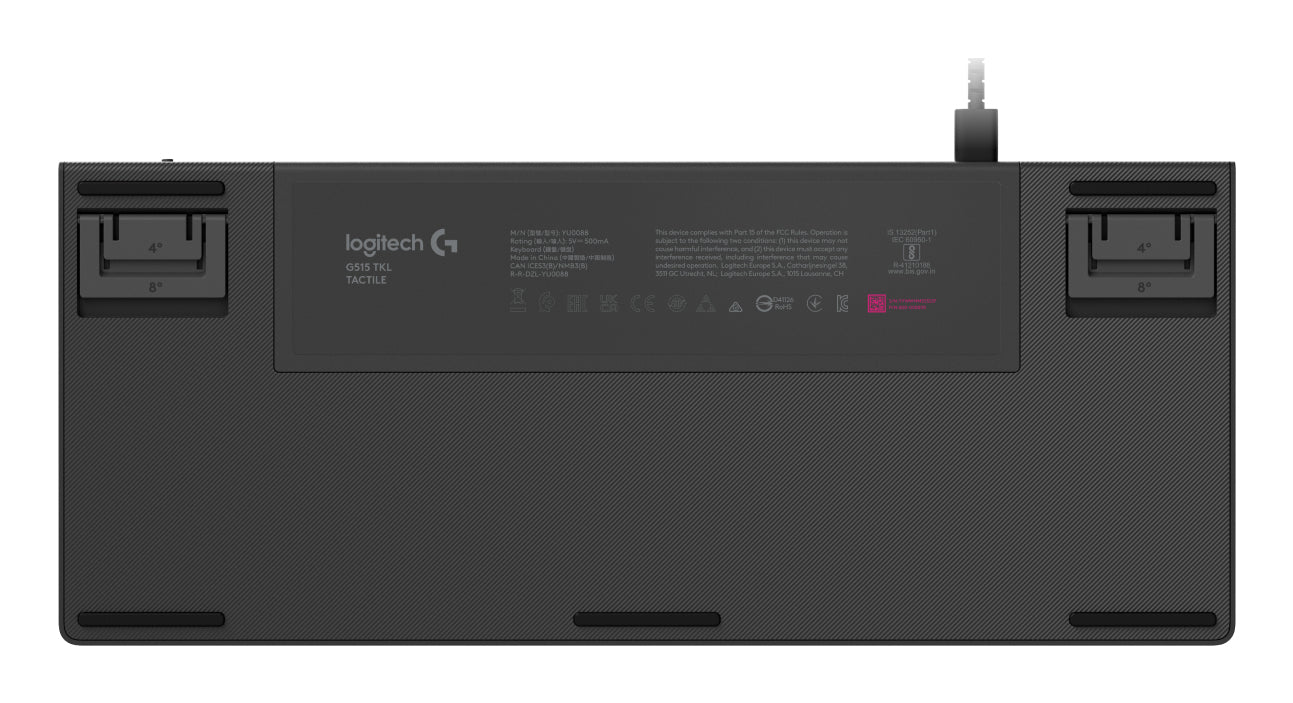 Logitech G G515 TKL – Gaming-Tastatur TKL – Mechanisch (GL Tactile) – Kabelgebunden, USB-C – RGB