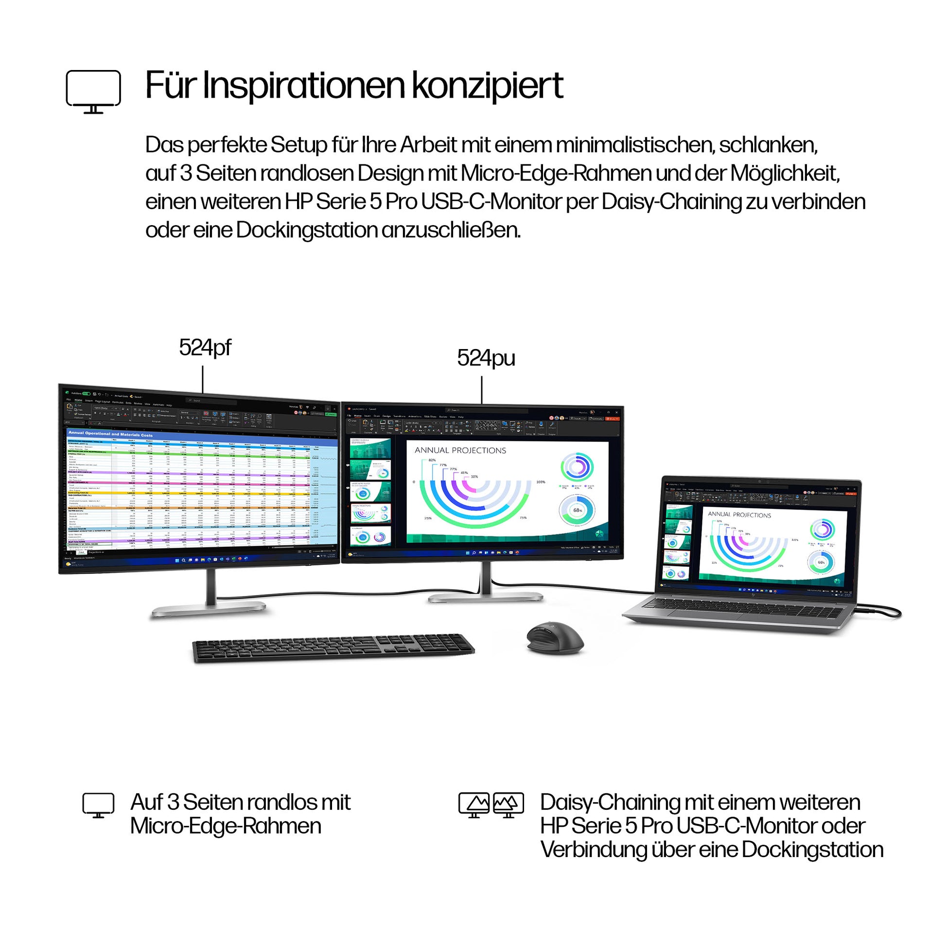 HP Serie 5 Pro 524Pf – 23,8", 1920 × 1080 (Full HD), IPS, 100 Hz