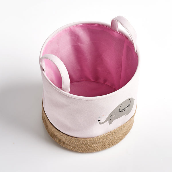 Zeller Present Aufbewahrungskorb – Polyester – Rosa – mit Griff – Ø 300 × H 290 mm