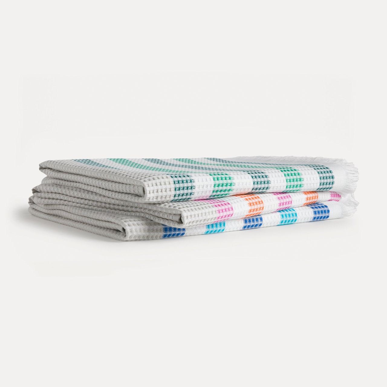 Möve Strandtuch Summer Daylight – 90 × 180 cm, Grün/Weiss, Baumwolle, 270 g/m²
